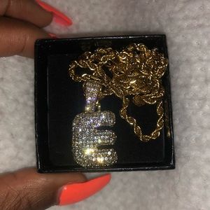 Iced Out Bubble Initial Chain (Letter E)